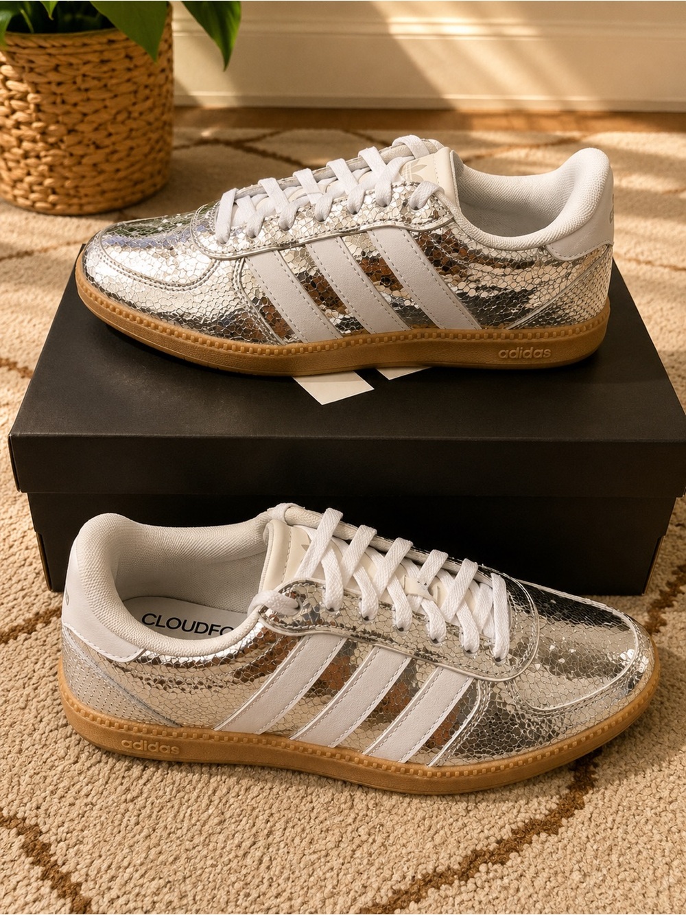 adidas Breaknet Sleek Womens Silver Sneakers Casual Shoes SB1158-LA7786